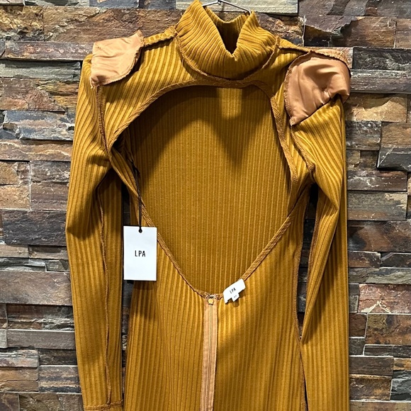 LPA Revolve Jovie Ribbed Open Back Long Sleeve Dress - Picture 4 of 10